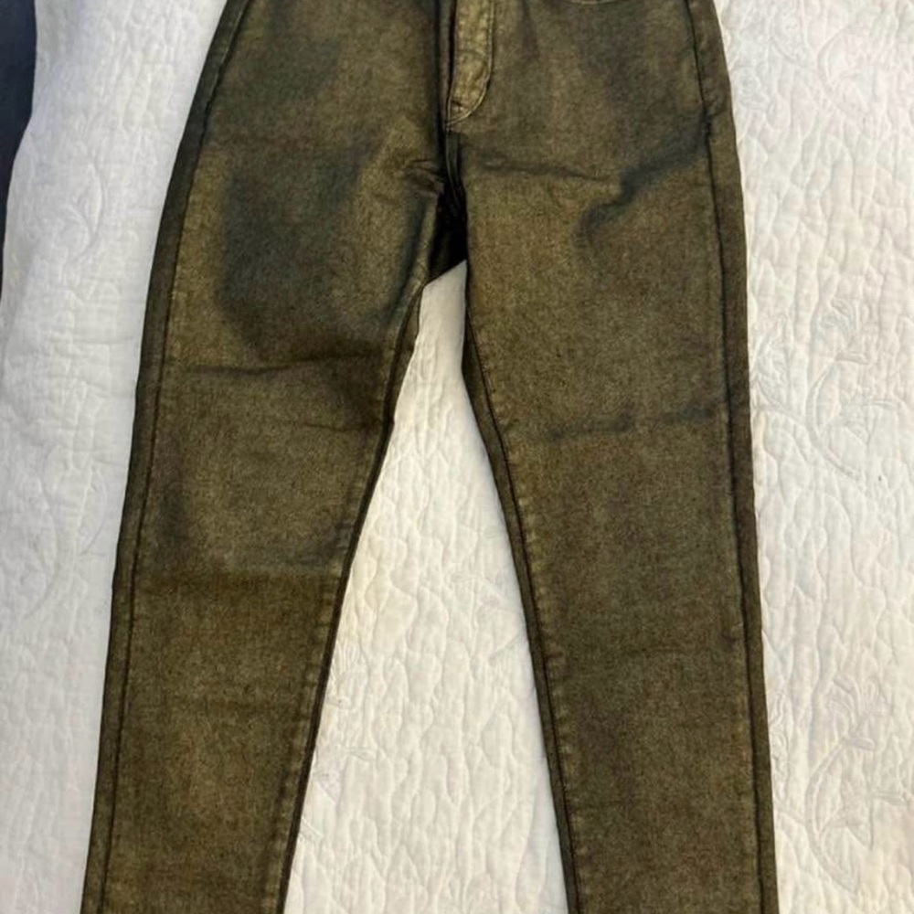 Banana Republic Shimmering Gold High-Rise Skinny Jeans